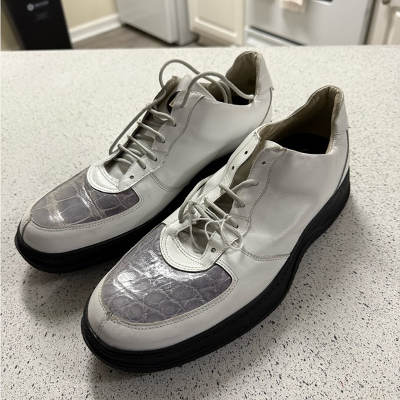 Mauri Crocodile Sneakers - White Made in Italy Size 42 - Picture 1 of 6